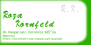 roza kornfeld business card